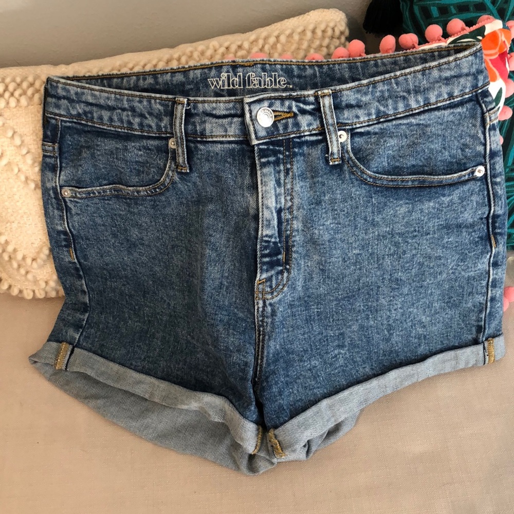 Wild Fable High Waist Acid Wash Jean Shorts